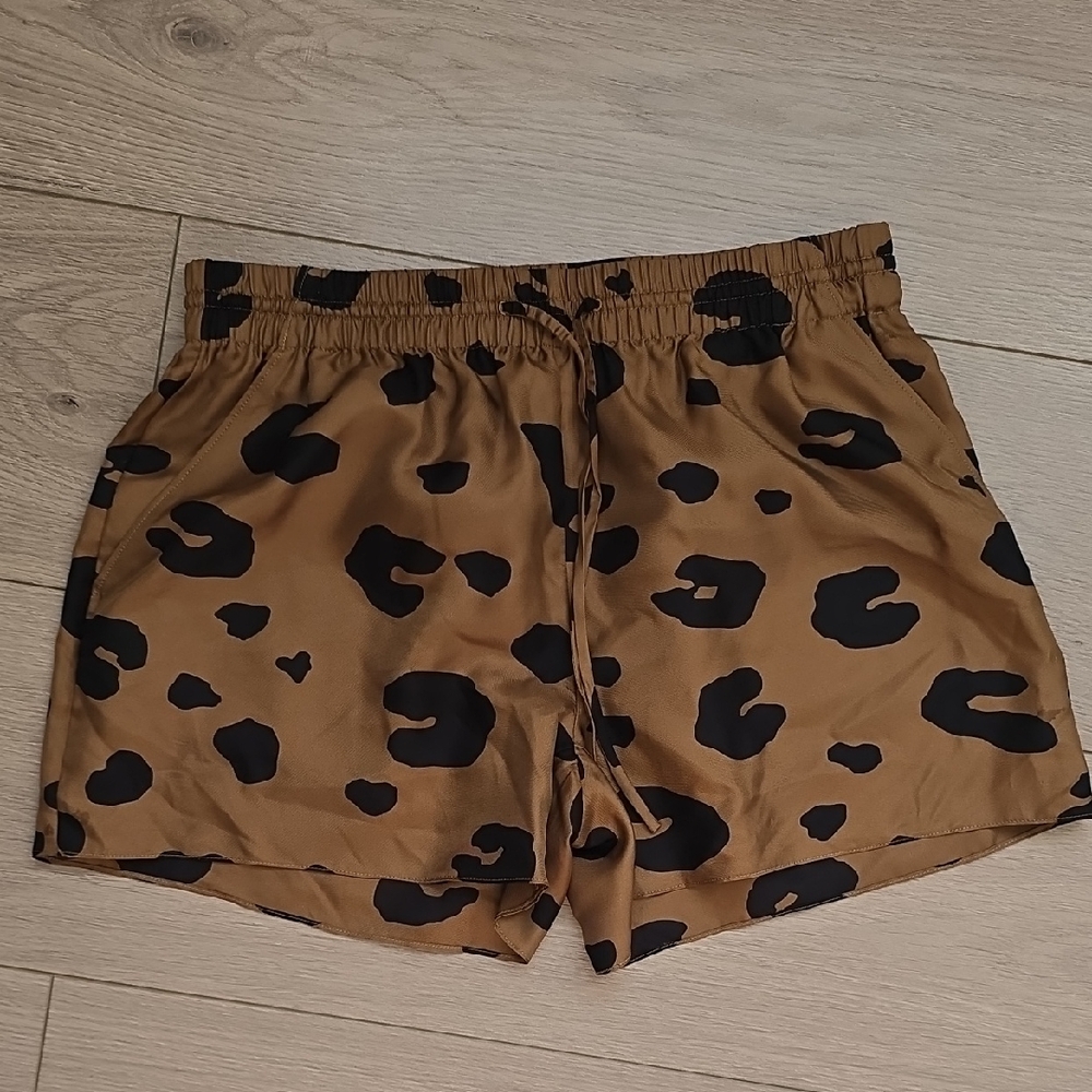 Theory Brown and Black Patterned Shorts